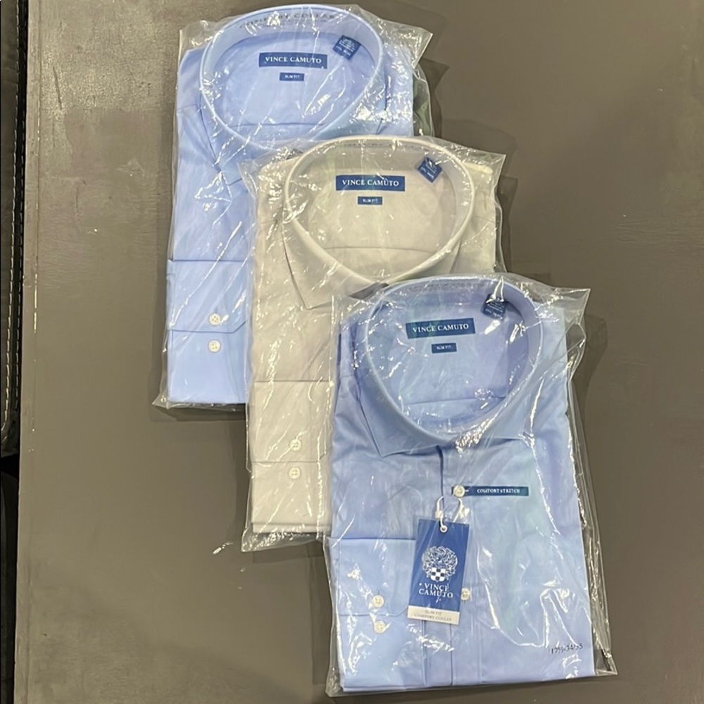 3 Vince Camuto Mens Slim Fit Dress Shirts
